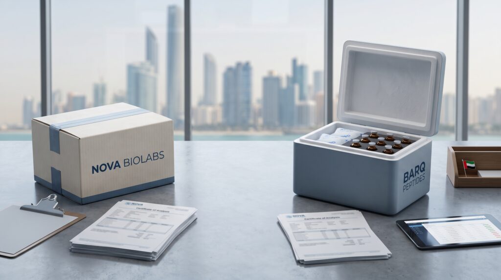 Nova Biolabs vs Barq Peptides: Abu Dhabi Buyer Comparison