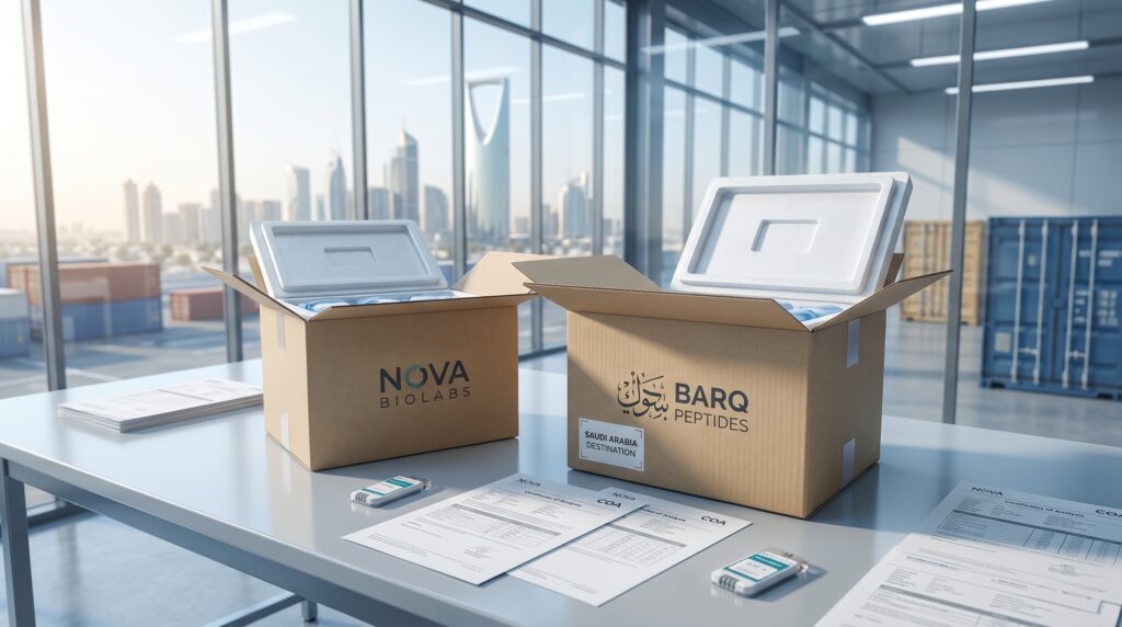 Nova Biolabs vs Barq Peptides: Saudi Arabia Buyer Comparison