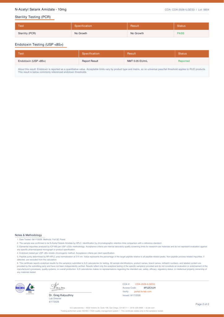 Endotoxin — NA-Selank Nasal Spray